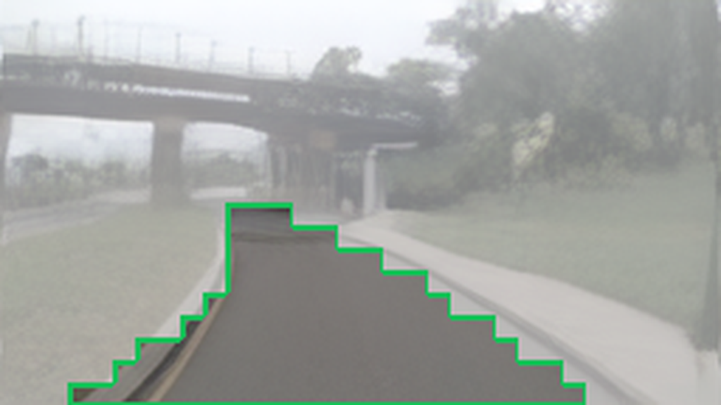 Drivable area, 2 seconds ahead.