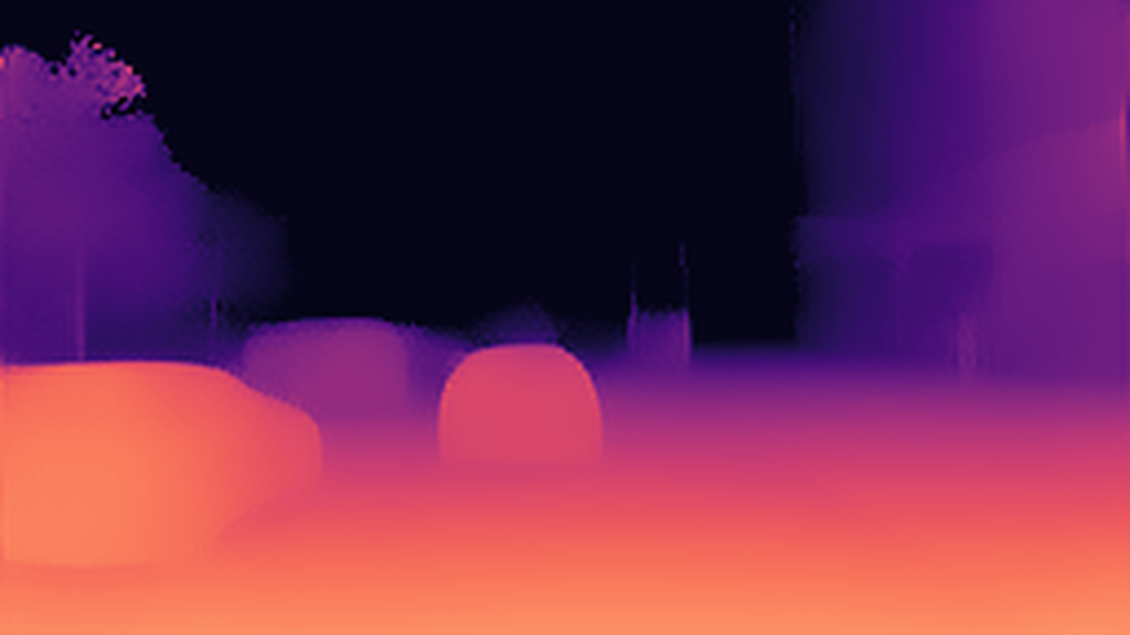 Predicted depth indicating spatial structure.